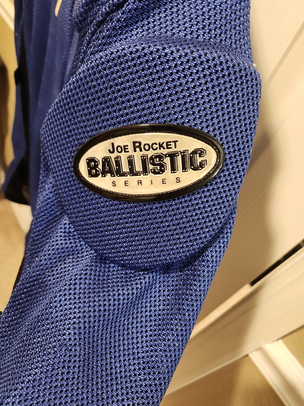 Joe Rocket Blue Mesh Motorcycle Jacket with Black Logo Patch - Picture 2 of 4